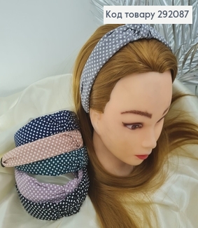 Обруч чалма из ткани в горох в асс. 292087 фото