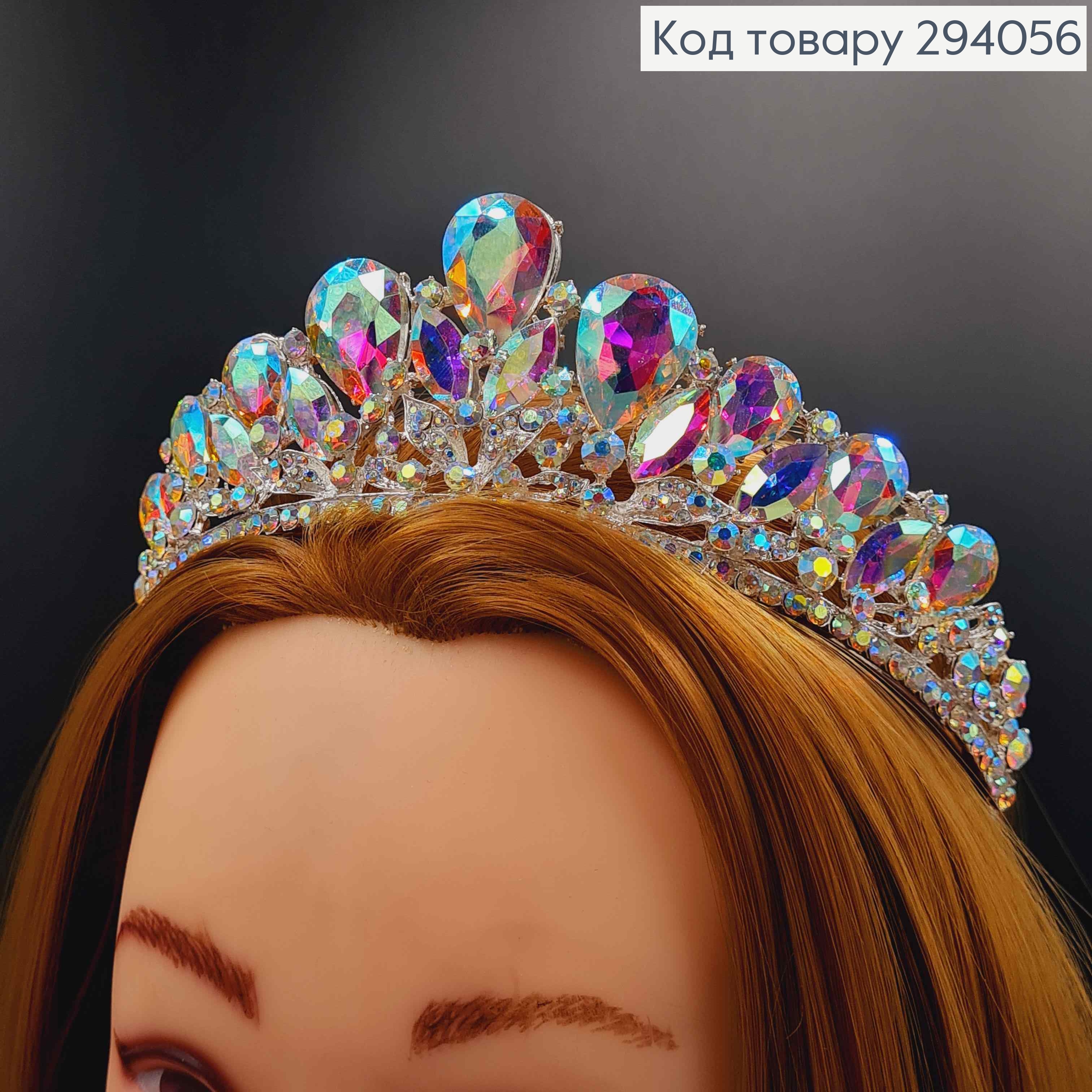 Тиара под серебро, "Викторианская" с камнями-хамелеонами 294056 фото 1
