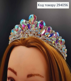 Тиара под серебро, "Викторианская" с камнями-хамелеонами 294056 фото