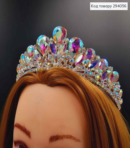 Тиара под серебро, "Викторианская" с камнями-хамелеонами 294056 фото 1