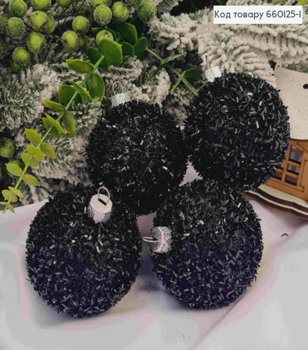 Набор шаров (4ШТ) 60мм Ёжик ЧЕРНЫЙ 4шт/уп, Украина 660125-1 фото 1