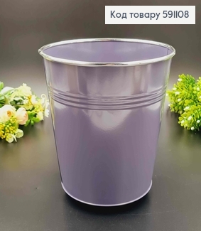 Відерце-кашпо, метал, фіолетового кольору, висота 19см, Польща 591108 фото