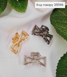 Краб металл "Бантик" из треугольничков, 2,5см, цвета в ассортименте. 215596 фото