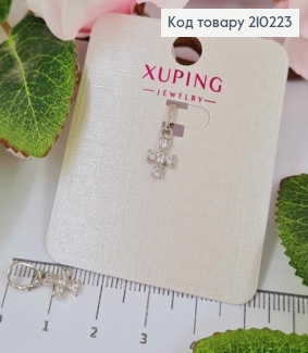 Крестик родованный, с Камешками, размер 0,9*0,6см, Xuping 210223 фото