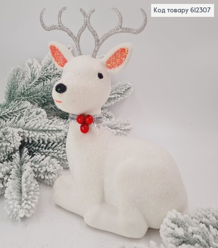 Новогодняя фигура Олень Бархат, 20*19см, Украина 612307 фото 1