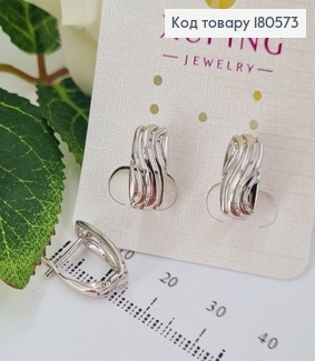 Серьги Волны 1,6*0,7см (английская застежка)) родированые Xuping 180573 фото