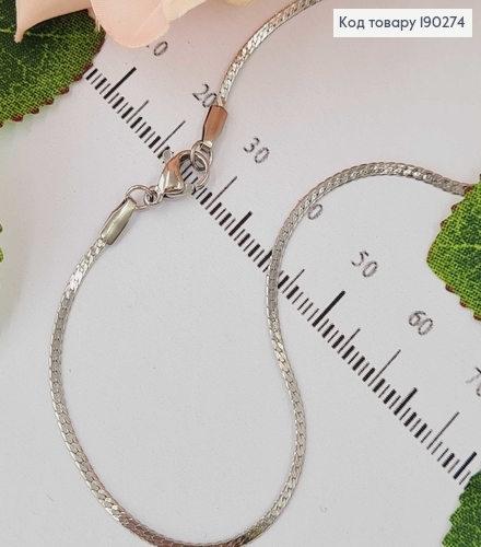 Цепочка родственная, Снейк плоский (панцирное) плетение, 45 см, Xuping 18 190274 фото 1