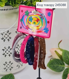 Набор резинок 5см, Микрофибра в темных тонах, с узором, 6шт/уп 245088 фото