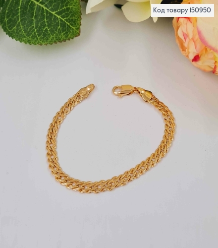 Браслет фактурное ромбовое плетение, 0,5см, дл. 16см, Xuping 18K 150950 фото 1