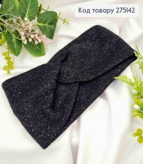 Повязка чалма с Люрексом, ЧЕРНОГО цвета, 21*10см, ручная работа, Украина. 275142 фото