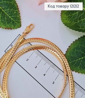 Цепочка, плоское плетение, шир. 4,5мм, дл. 60см. Xuping 18K 121212 фото