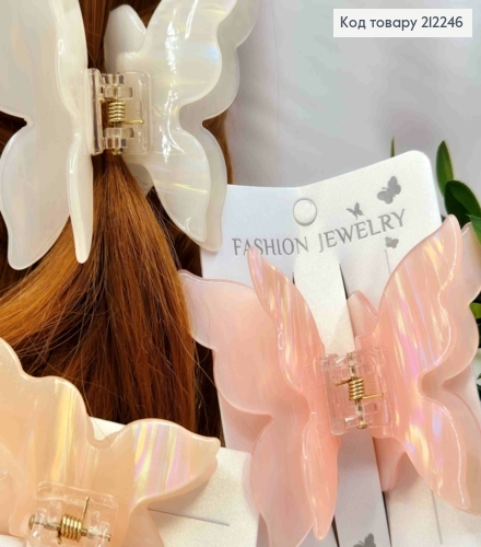 Краб пластик "МЕТЕЛИК" подвійний, розмір 6,5*7,5см, світлі кольори в асортименті 212246 фото 2