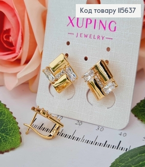 Серьги "Риальто" 1,3см, с камешками, Xuping 18K 115637 фото