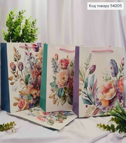 Пакет бумажный "Весенние Нежные Цветочки", 32*26*10см, в ассортименте 541205 фото 1