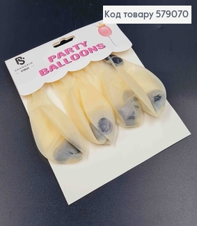 Набор латексных шаров, прозрачных с черным наполнением, 5шт/уп. 579070 фото