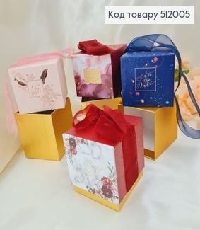 Коробка с золотой серединкой 9*9*9,5 см в асс. 512005 фото