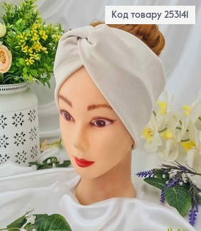 Повязка мягкая замша, Бежевого цвета, 26*9,5см, ручная работа 253141 фото