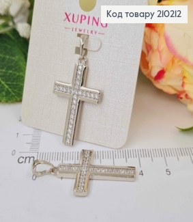 Крестик родованный с камнями 3*2см Xuping 210212 фото