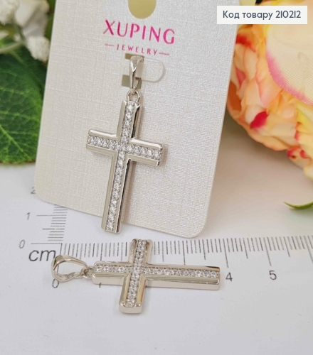 Крестик родованный с камнями 3*2см Xuping 210212 фото 1