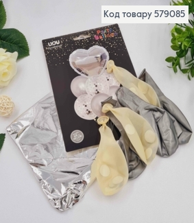 Набір куль СРІБЛО, 1шт(фольга), 3шт(з наповненням), 3шт(латекс) 579085 фото