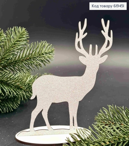 Дерев'яна фігурка "ОЛЕНЬ", блиск, на підставці, 15*11м, ручна робота, Україна 619451 фото 1