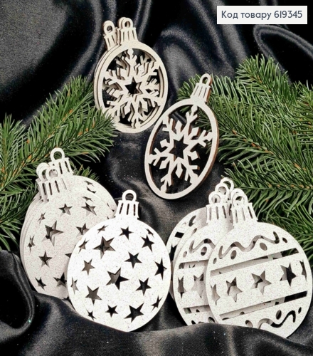 Деревянная игрушка "СНЕЖИНКИ.ЗВЕЗДИ" в ассортименте, диаметр 9см 619345 фото 1