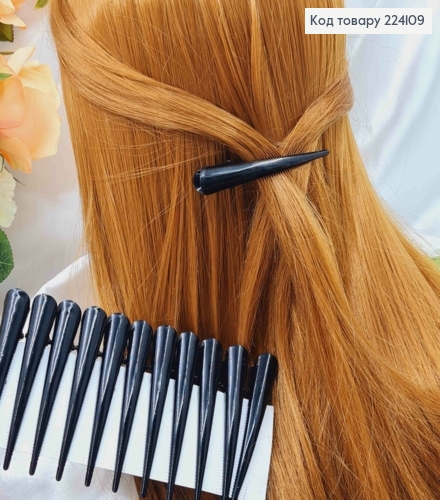 Заколка стрела металл, 12шт/уп, черная глянцевая, 7,5см 224109 фото 1