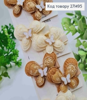 Набір заколок стріла (20шт) "МЕТЕЛИКИ" з брошкою, Пастельні кольори, заколка 3,5см, метелик 4,5*3см 271495 фото