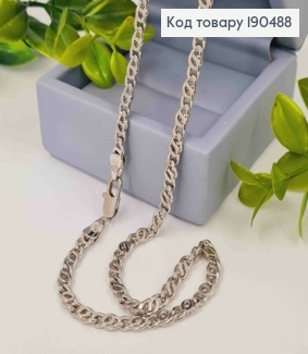 Цепочка родованная переплет Кофейное зернышко, ширина 4мм, длина 50см, Xuping 190488 фото