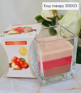 Аромасвічка стакан  APPLE - CINNAMON  170 г/32год., snk 80-87  BISPOL  313003 фото