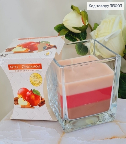 Аромасвечка стакан APPLE - CINNAMON  170 г/32год., snk 80-87  BISPOL  313003 фото 1