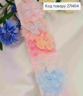 Набор детских заколок (10шт) Бабочка на БАНТИКЕ (7,5см), заколка стрела 5см, ярких цветов 271404 фото