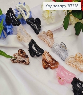 Краб пластик, глянцевый, Дуга с волнами, цвета в ассортименте, 4,5см. 213228 фото