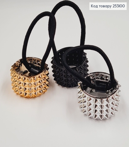 Резинка для високого хвоста з зажимом в асорт.(золото/срібло/чорна) 253100 фото 2