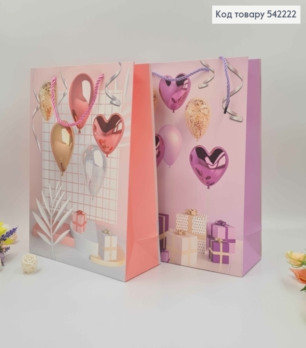 Пакет бумажный, "Шарики и подарки", в ассорт. 32*26*10см 542222 фото 2