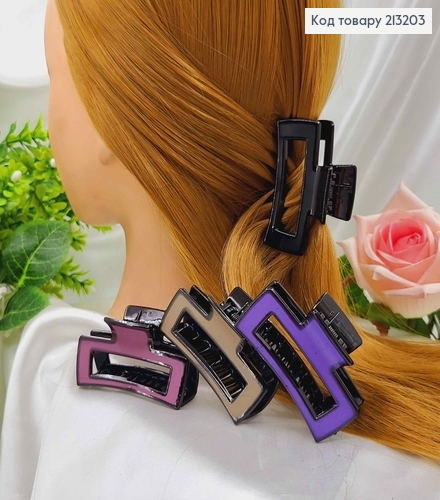 Краб каучук, матовый с цветными вставками, прямоугольный с обеткой, 6,5см. 213203 фото 1