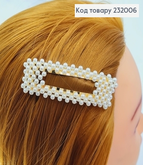 Заколка Тік - так 8 см з перлинками 232006 фото