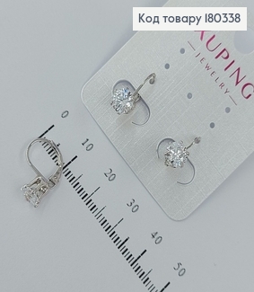 Серьги с камушком 6мм родироване   Xuping 180338 фото