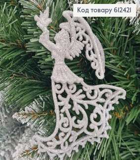 Новогодняя фигура Блеск Ангел с голубем СЕРЕБРО, 12*7см, Украина 612421 фото