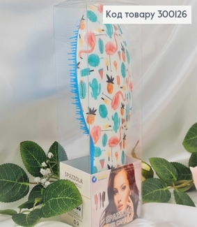 Щетка для волос, Spazzola (тангл тизер), Голуба из Фламинго, большая(21*8), качественный Китай 300126 фото