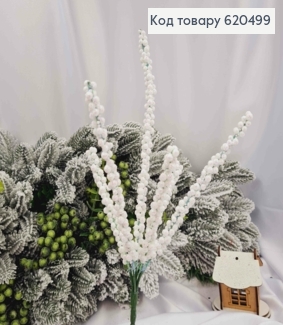 Рождественский декор, "ПУЧОК"БЕЛОГО цвета, блеск, 41см. 620499 фото