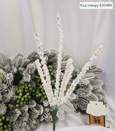 Рождественский декор, "ПУЧОК"БЕЛОГО цвета, блеск, 41см. 620499 фото 1