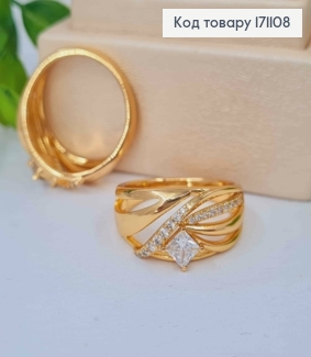 Кольцо "Изысканное" украшено Блестящими камнями, Xuping 18К 171108 фото