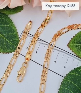 Цепочка плетения картье, дл. 60см, шир.5мм, Xuping 18K 121188 фото