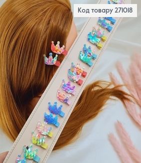 Заколка уточка детская Корона з паєток в асс 271018 фото