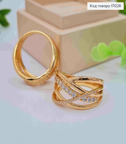 Кольцо украшено Блестящими камешками, Xuping 18К 171228 фото 1
