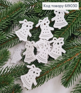 Набор колокольчика деревянные белые 3*2,3 см 10 шт. 619030 фото