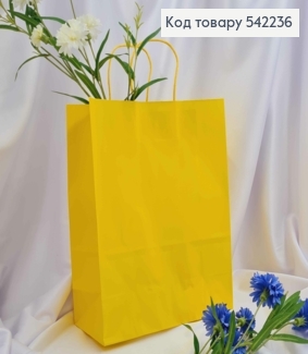 Пакет крафтовый 26*33*12см Желтый 542236 фото