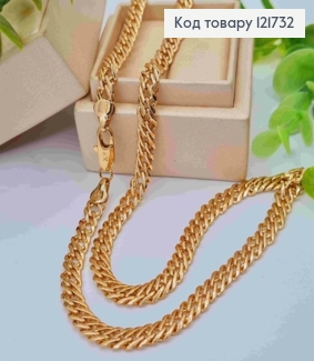 Цепочка РОМБОВЫЕ ПЕЛЕТЕНИЯ, ширина 6мм, длина 55см, Xuping 18K 121732 фото