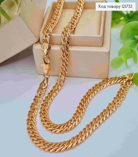 Цепочка РОМБОВЫЕ ПЕЛЕТЕНИЯ, ширина 6мм, длина 55см, Xuping 18K 121732 фото 1